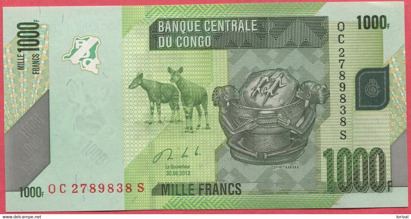 1000 Francs 30/6/2013 Neuf 3 Euros - República Del Congo (Congo Brazzaville)