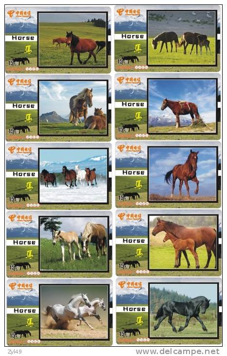 A02359 China Phone Cards Horse 20pcs - Paarden