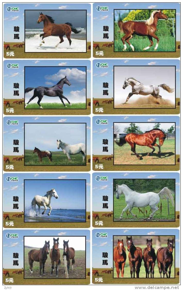 A02325 China Phone Cards Horse 20pcs - Chevaux