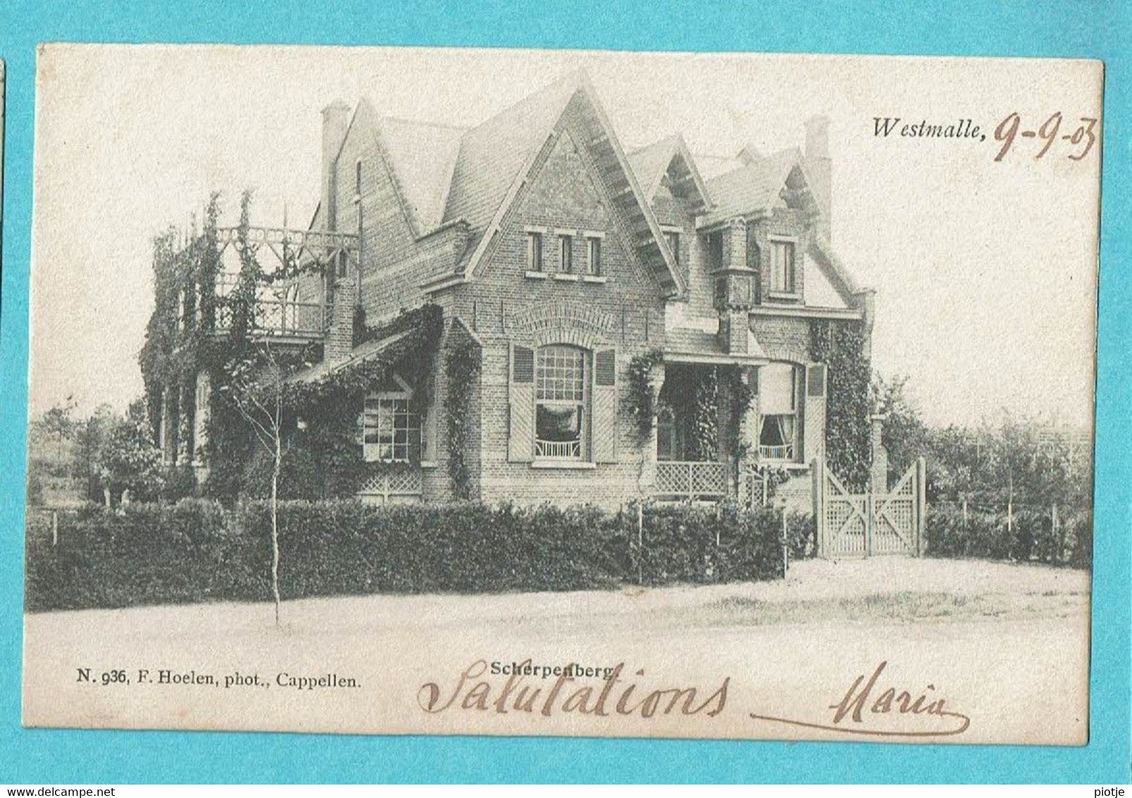 * Westmalle (Antwerpen - Anvers) * (F. Hoelen, Phot Cappellen, Nr 936) Scherpenberg, Villa, Zeldzaam, Unique, TOP - Malle