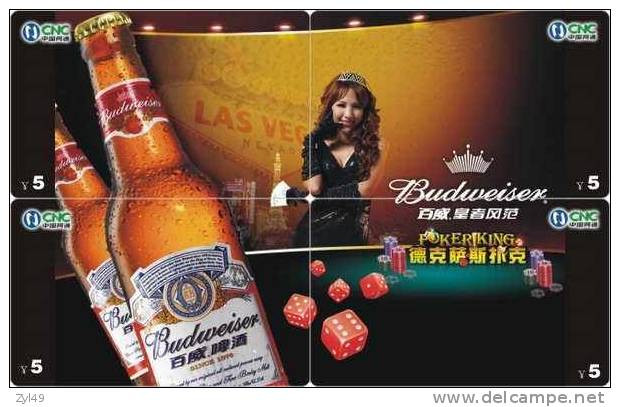 B04051 China Phone Cards Budweiser Beer Puzzle 44pcs - Lebensmittel