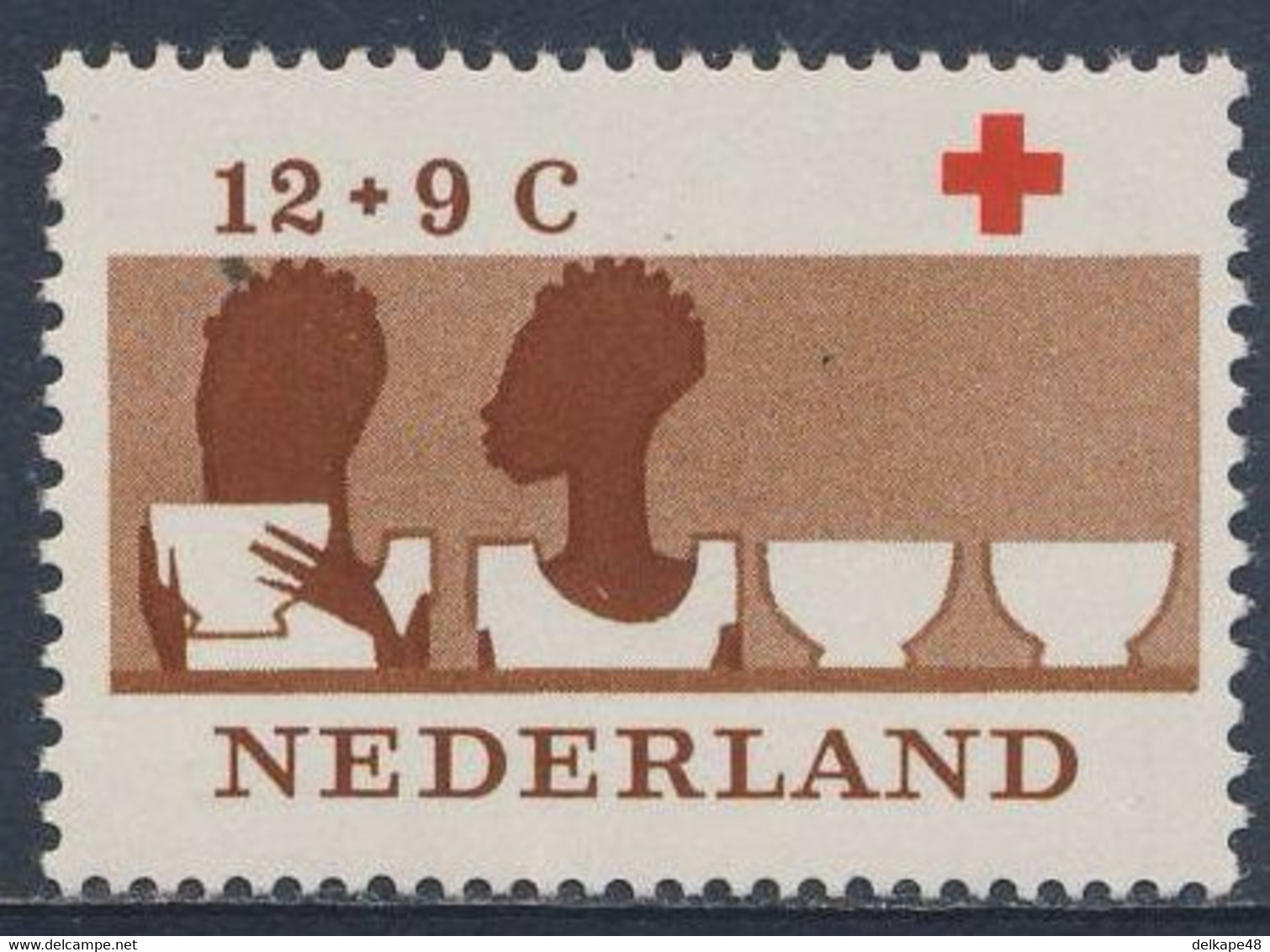 Nederland Netherlands Pays Bas 1963 Mi 804 YT 778 Sc B381 SG 956 ** Int. Aid : Negro Chuildren At Meal / Suppenschüsseln - Contre La Faim