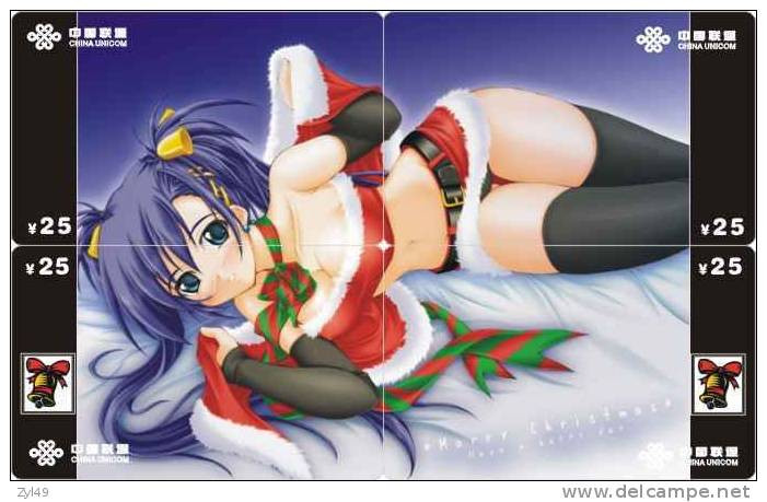 C03068 China Phone Cards Christmas Sexy Girl Puzzle 40pcs - Kerstmis