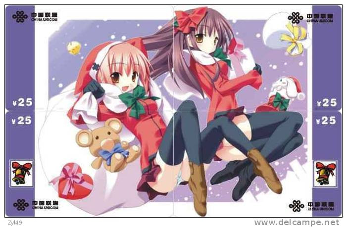 C03070 China Phone Cards Christmas Sexy Girl Puzzle 40pcs - Weihnachten