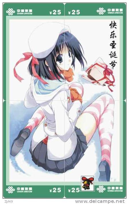 C03071 China Phone Cards Christmas Sexy Girl Puzzle 48pcs - Christmas