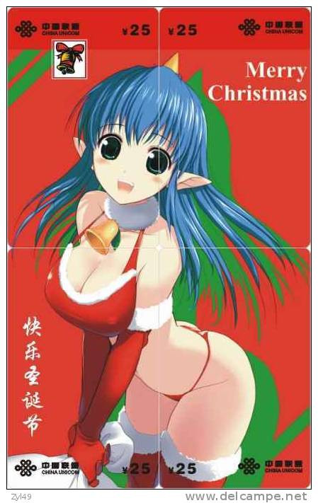 C03071 China phone cards Christmas Sexy girl puzzle 48pcs