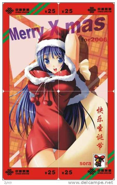 C03071 China phone cards Christmas Sexy girl puzzle 48pcs