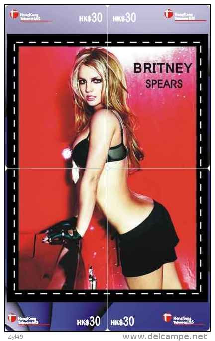 M04484 China Phone Cards Britney Spears Puzzle 32pcs - Musique