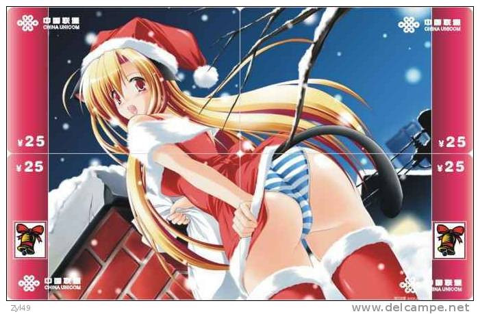 C03069 China phone cards Christmas Sexy girl puzzle 40pcs