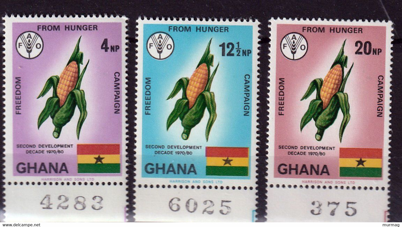 CAMPAGNE CONTRE LA FAIM - FAO - Ghana - Maïs - N° 406-408 - 1971 - MNH - Against Starve