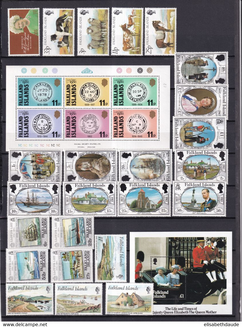 FALKLAND - 1980/1985 - PETITE COLLECTION UNIQUEMENT SERIES COMPLETES !  ** MNH - COTE YVERT = 52.5 EUR. - Falkland