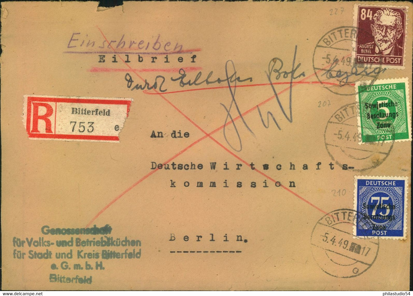 1949, Einschreiben / Eilboten Aus VITTERFELD - Sonstige & Ohne Zuordnung