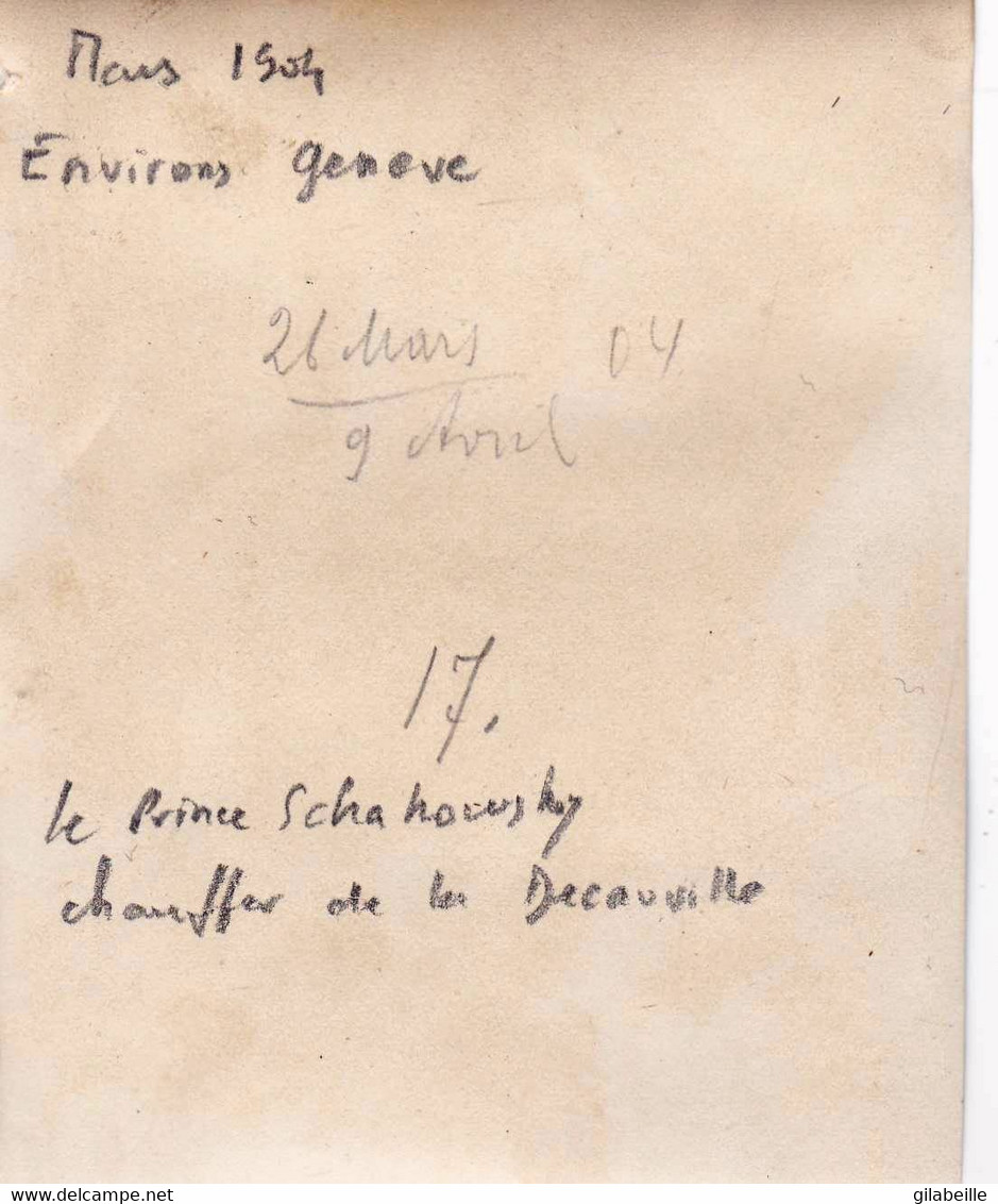 Photo Originale - 1904 - Environs De Geneve - Le Prince Chakhovskoy Pilote De L Automobile Decauville Tonneau - - Personas Identificadas
