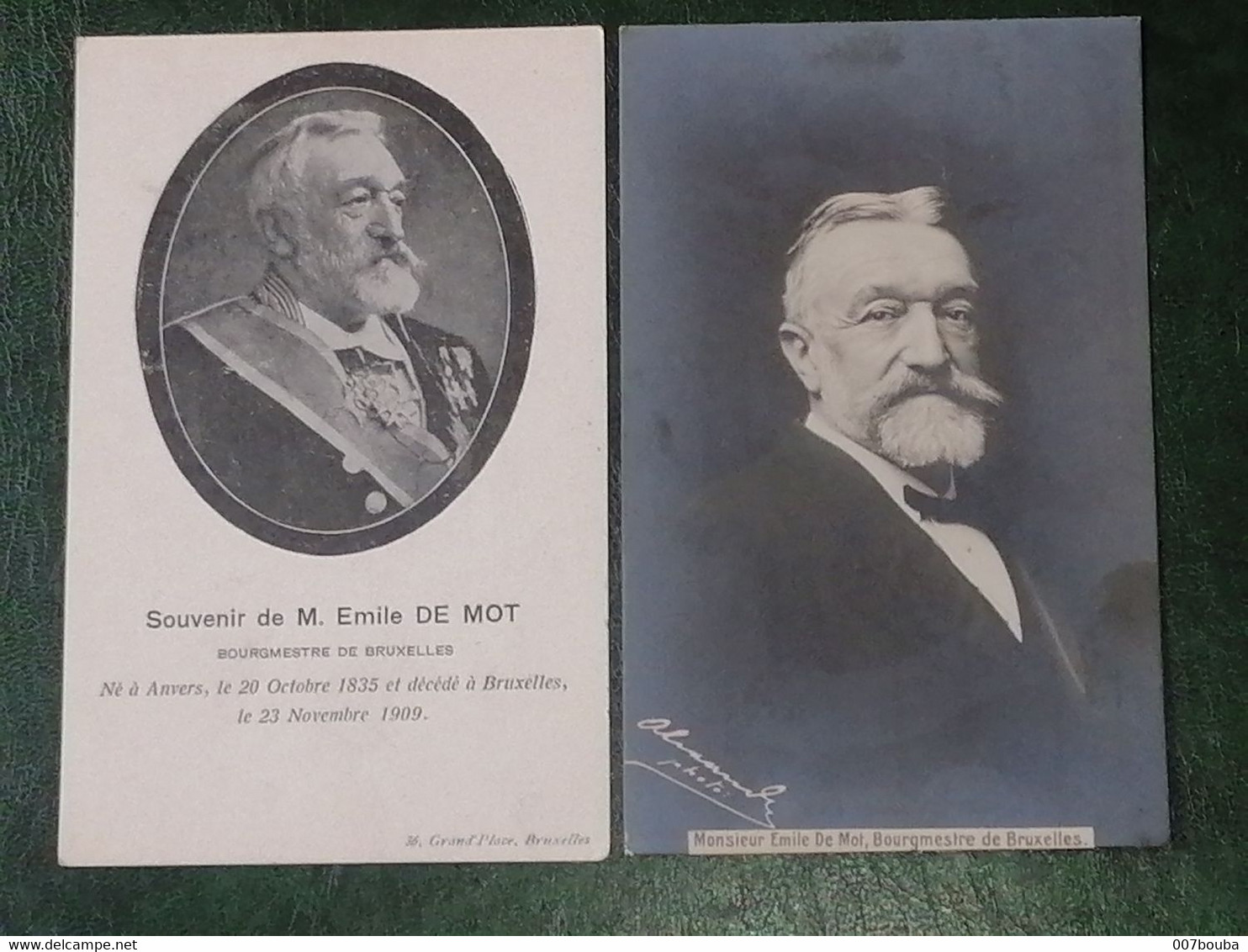 Émile De Mot / Bourgmestre De Bruxelles / 2 Cartes Neuves - Personaggi