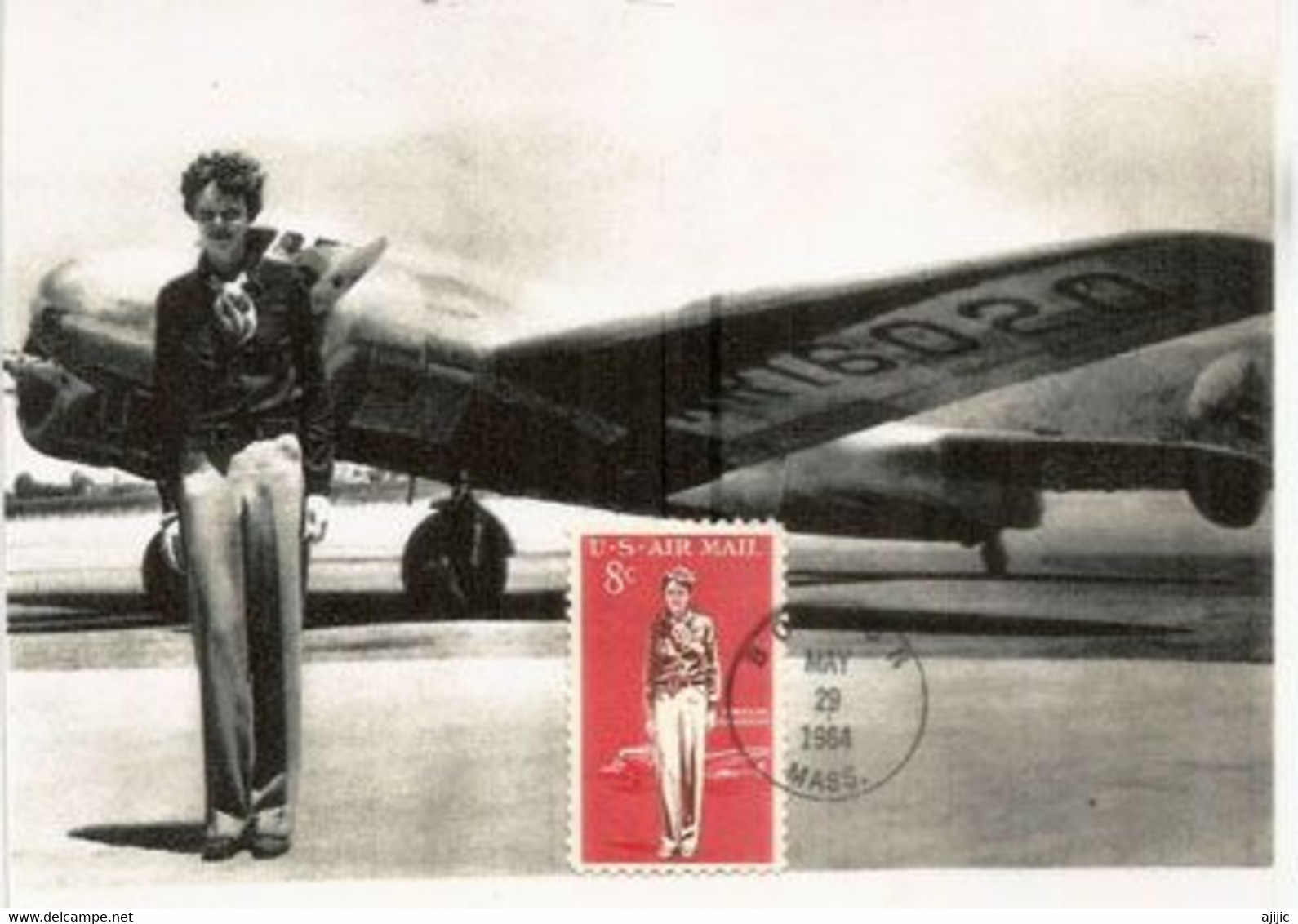 USA.Amelia Earhart.Première Femme Aviatrice à Traverser L'océan Atlantique En Solitaire.1932, Maximum-card - Maximum Cards