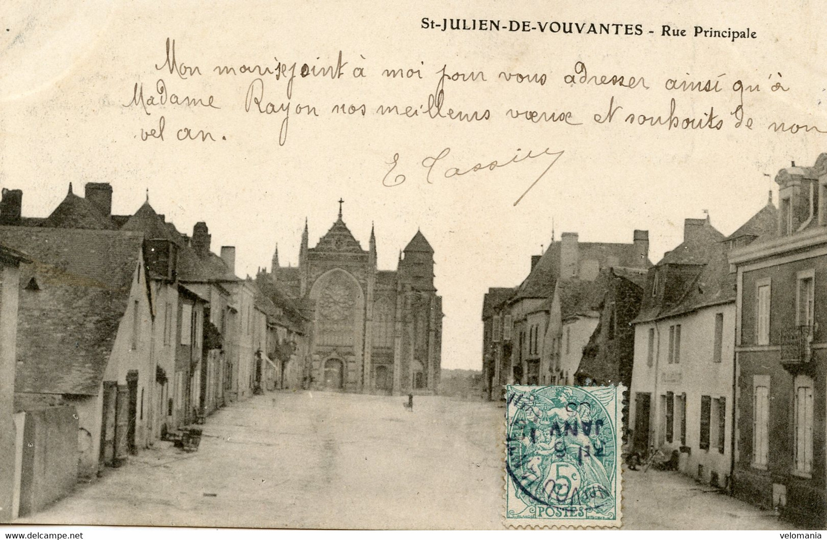 12440 Cpa 44 Saint Julien De Vouvantes - Rue Principale - Saint Julien De Vouvantes