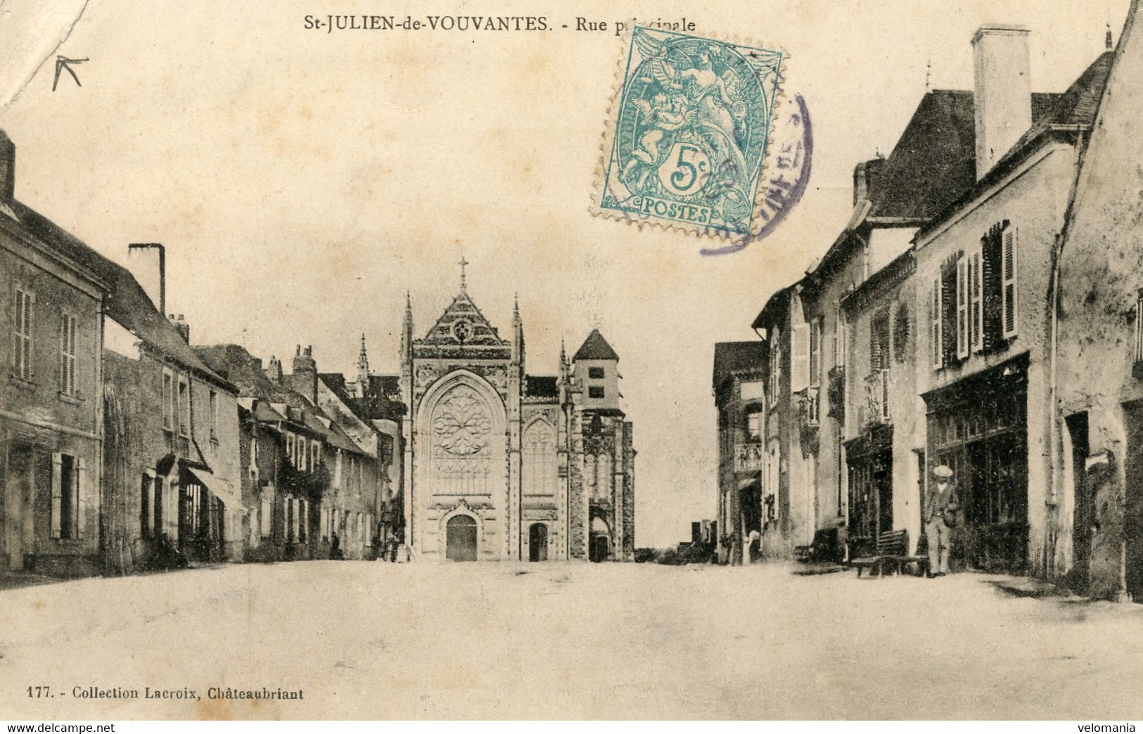 12441 Cpa 44 Saint Julien De Vouvantes - Rue Principale - Saint Julien De Vouvantes