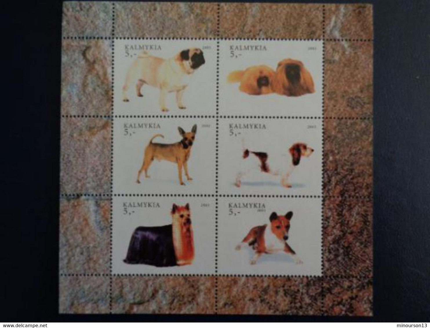 KALMOUKIE 2003 BLOC 6 TIMBRES ** - CHIENS DIVERS - Repubblica Socialista Federativa Sovietica