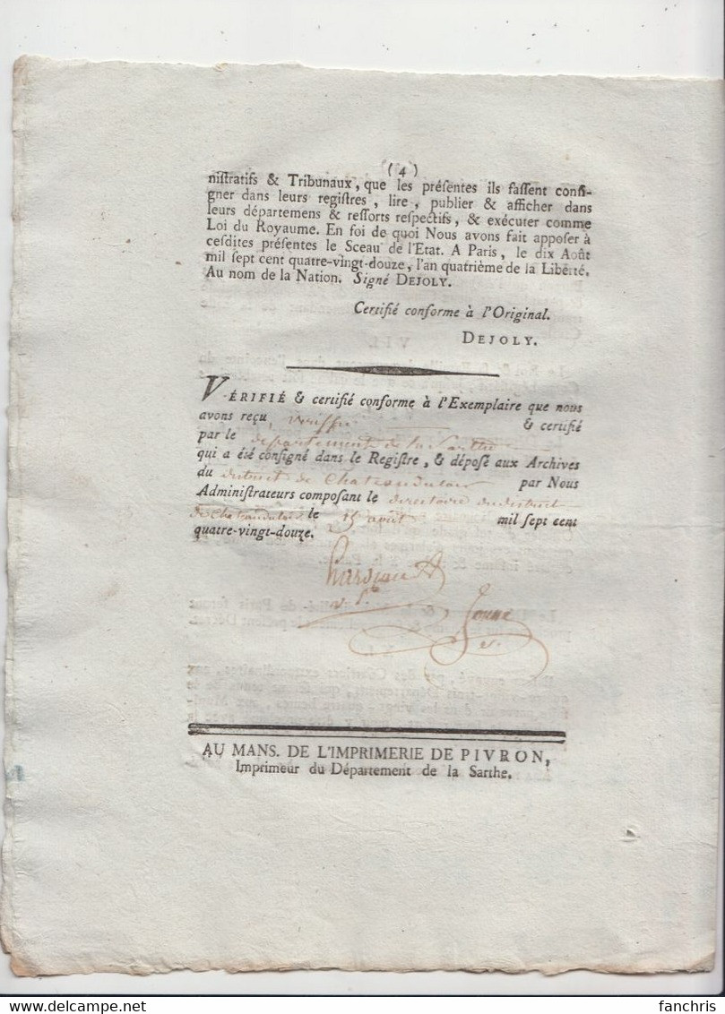 AN IV De La Liberté-Loi Relative à La Suspension Du Pouvoir Executif - Decretos & Leyes