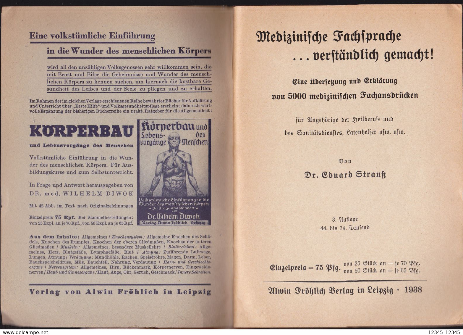 Medizinische Fachsprache 1938 - Schoolboeken