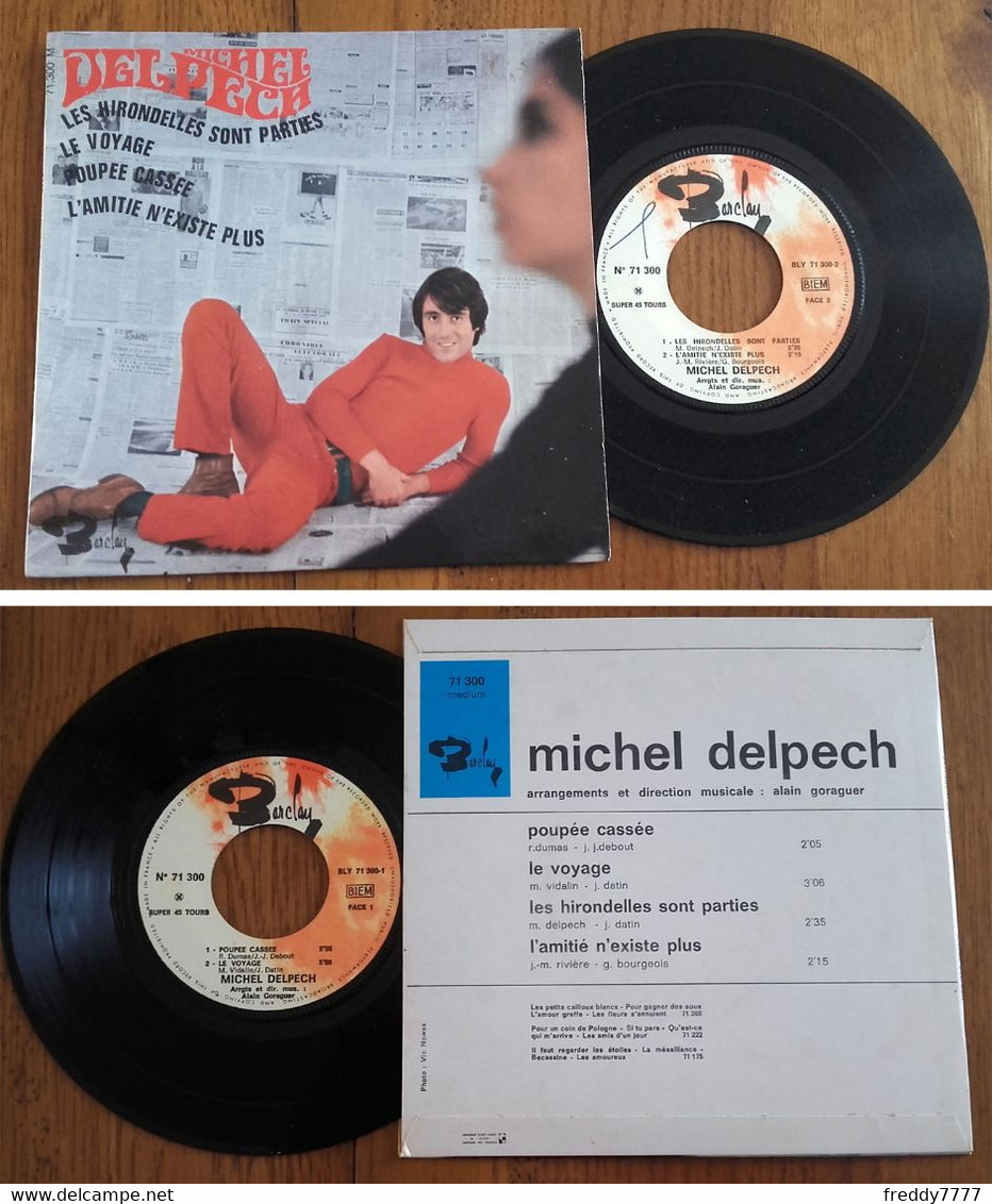 RARE French EP 45t RPM BIEM (7") MICHEL DELPECH (1968) - Verzameluitgaven