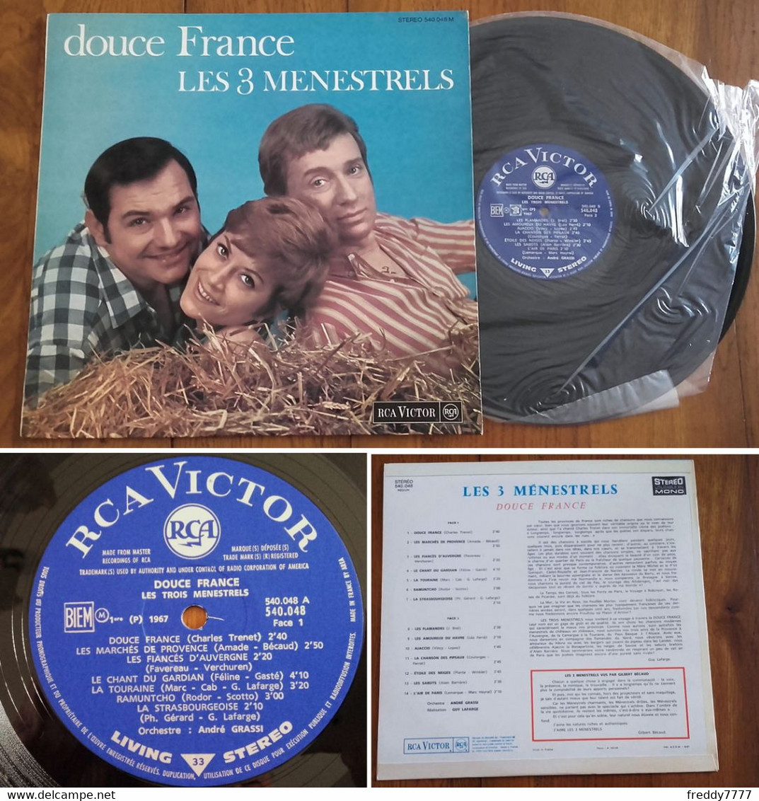 RARE French LP 33t RPM BIEM (12") LES 3 MENESTRELS (Superbe état, 9/1967) - Collectors