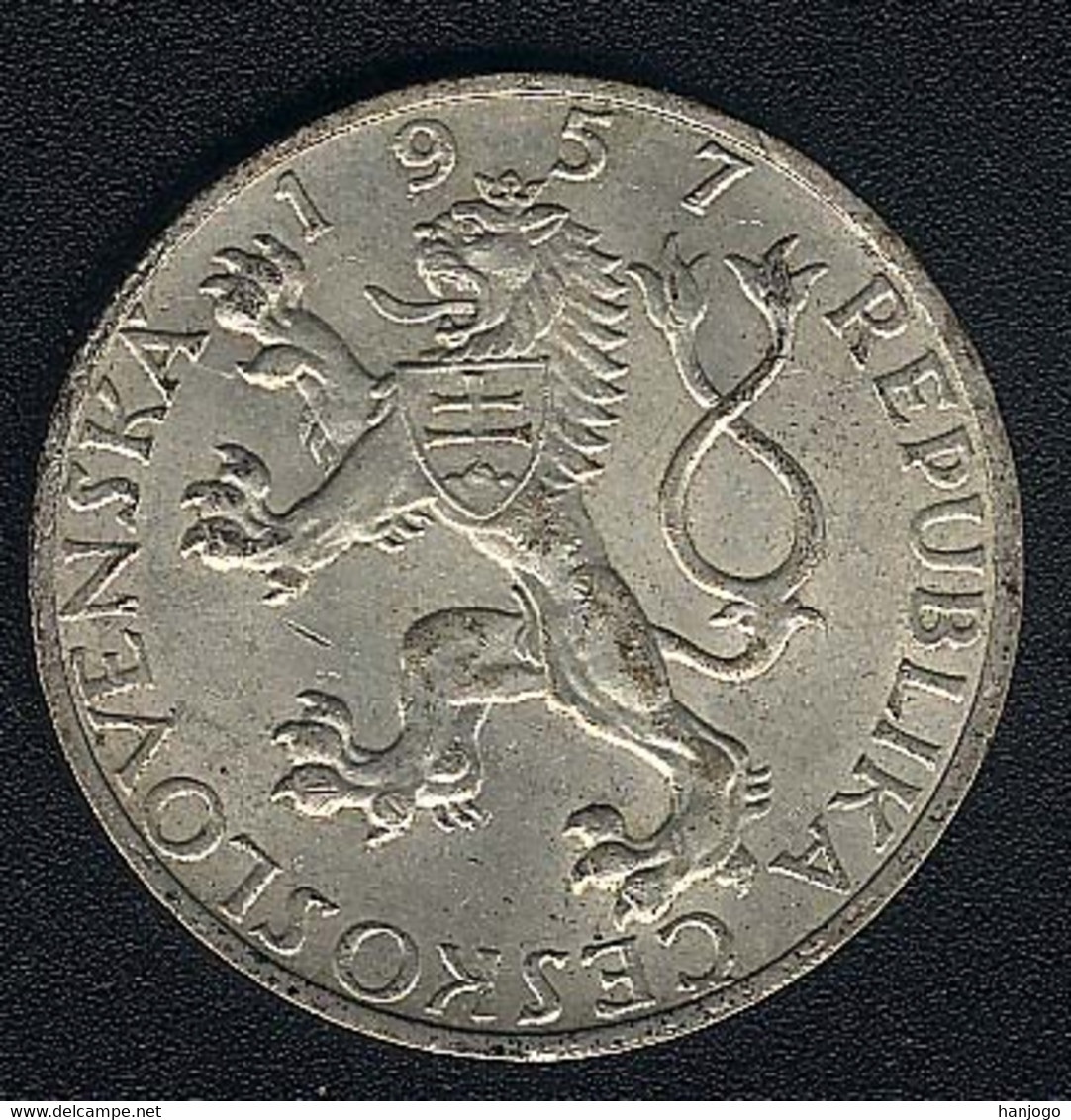 Tschechoslowakei, 10 Korun 1957, Komensky, Silber, UNC - Czechoslovakia