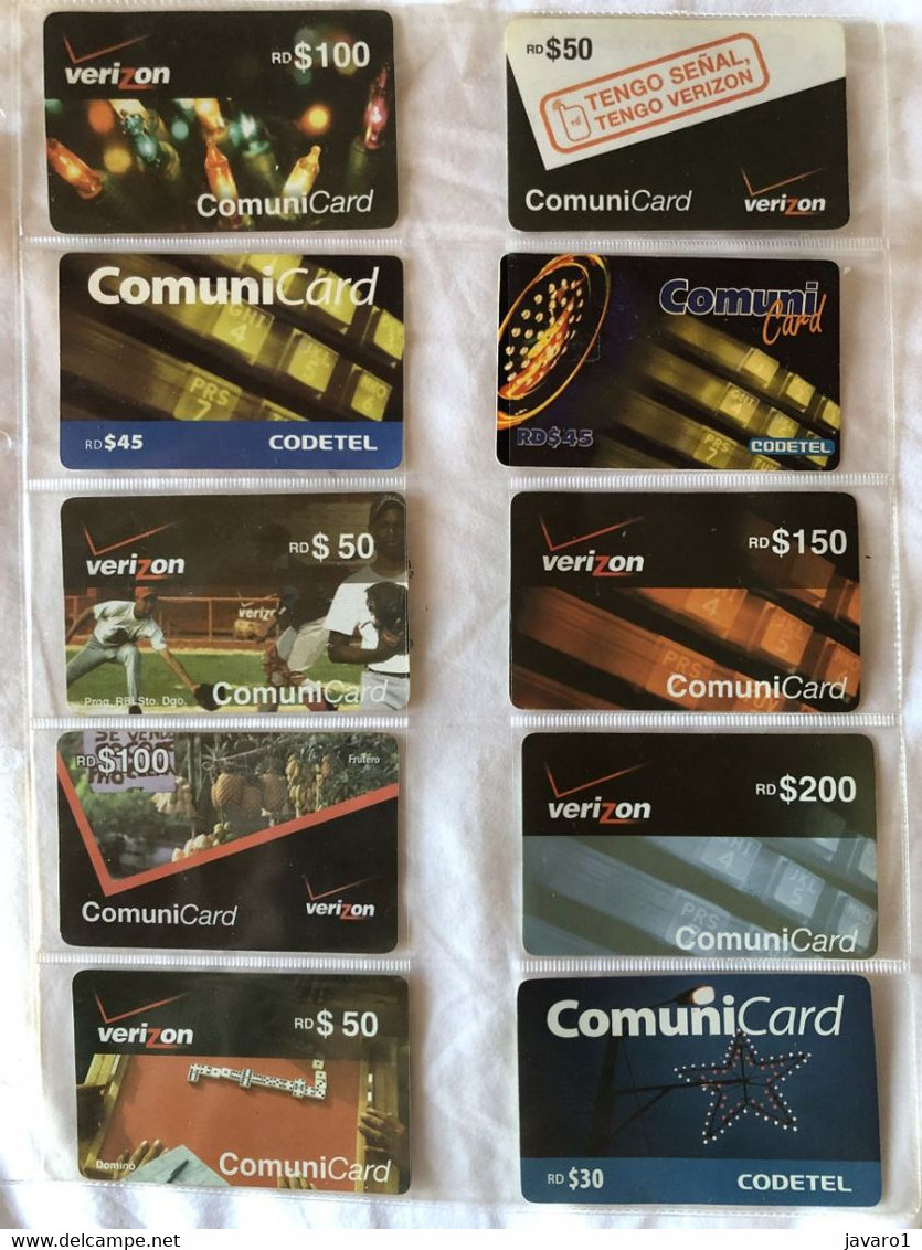 DOMINICAN REPUBLIC  : 10 OTHER DIFFERENT REMOTE CARDS AS PICTURED ( Lot 1 ) USED - Dominicaine