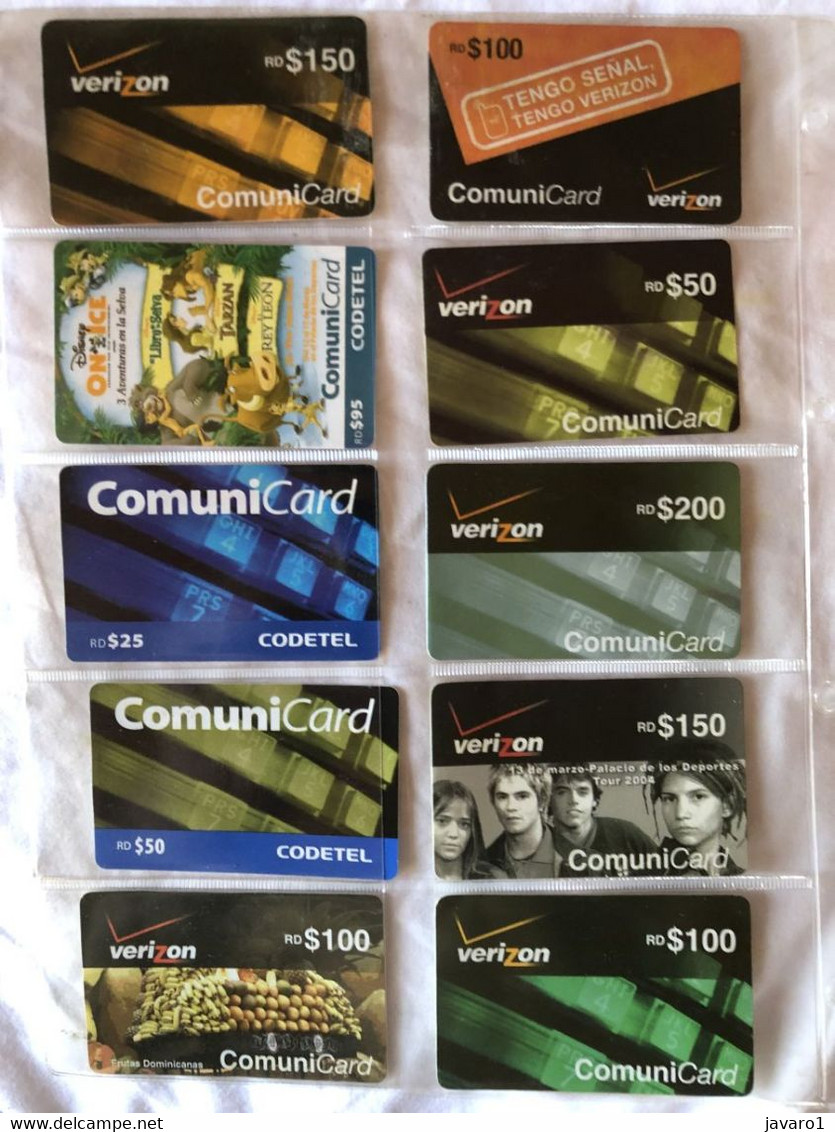 DOMINICAN REPUBLIC  : 10 OTHER DIFFERENT REMOTE CARDS AS PICTURED ( Lot 4 ) USED - Dominik. Republik