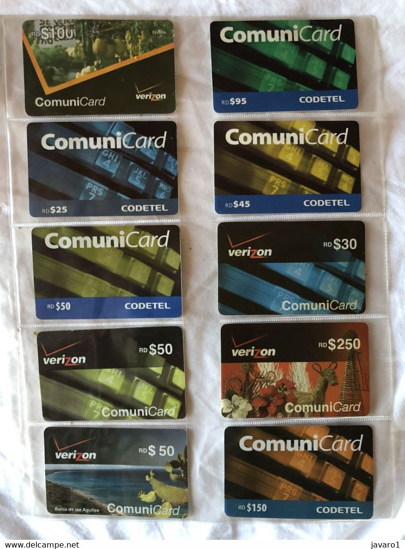 DOMINICAN REPUBLIC  : 10 OTHER DIFFERENT REMOTE CARDS AS PICTURED ( Lot 6 ) USED - Dominicana