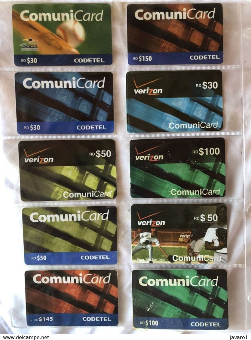 DOMINICAN REPUBLIC  : 10 OTHER DIFFERENT REMOTE CARDS AS PICTURED ( Lot 10 ) USED - Dominicana