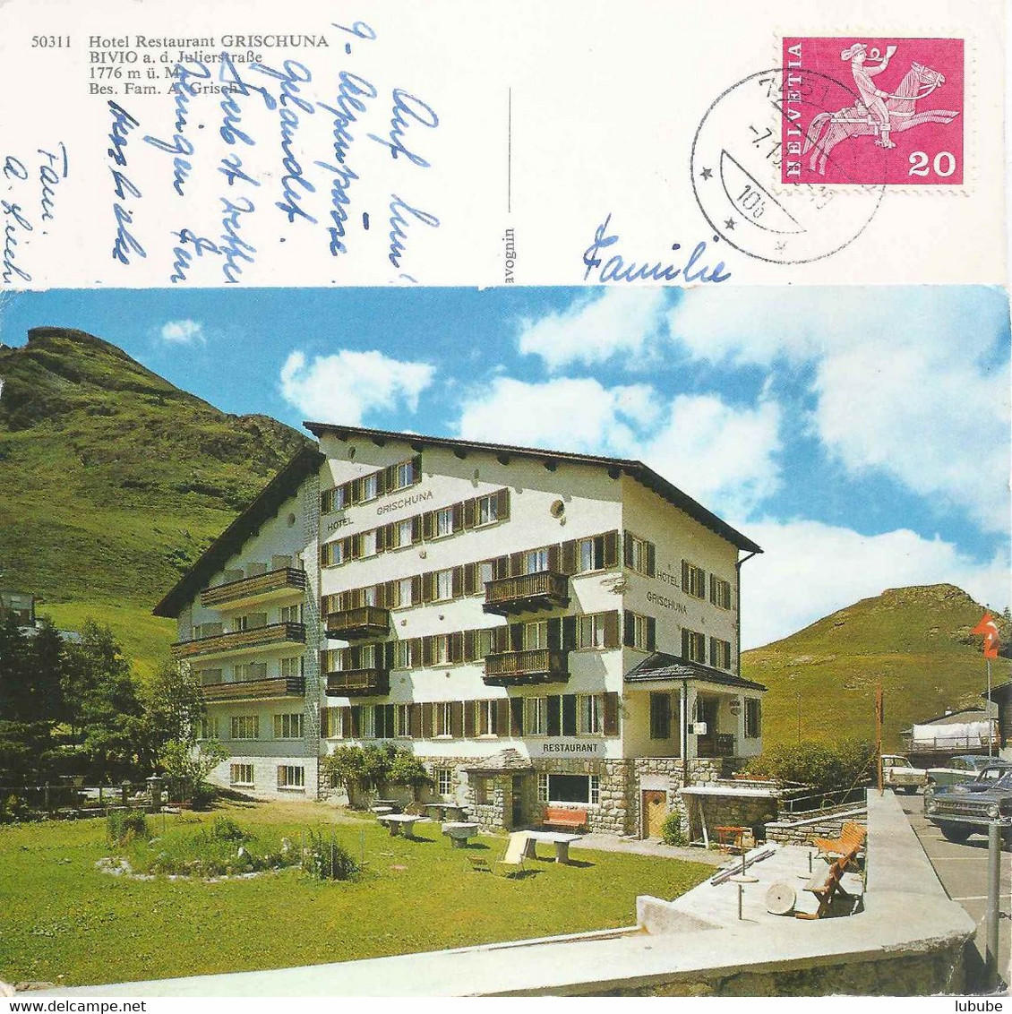 Bivio - Hotel Restaurant Grischuna          1968 - Bivio