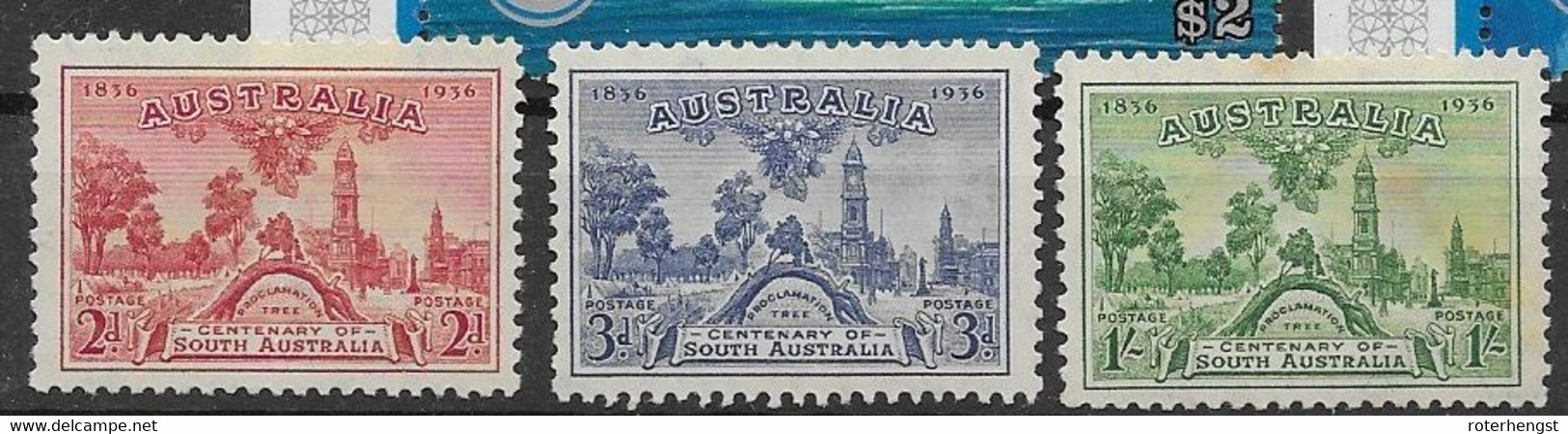 Australia Set Mh * But Green Stamp With Rust/stain Spots On Gum (25 Euros) 1936 - Ongebruikt