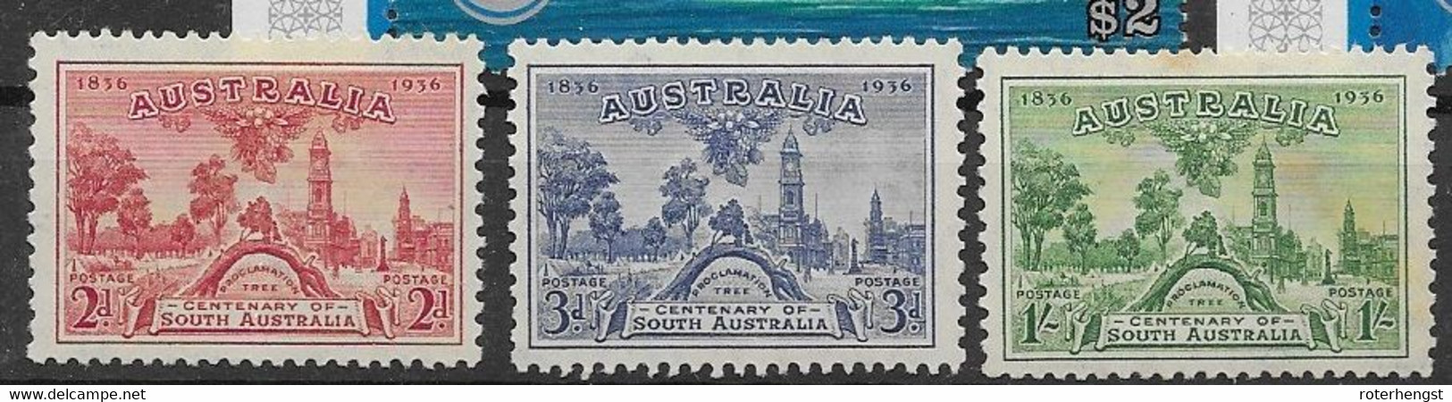 Australia Set Mh * But Green Stamp With Rust/stain Spots On Gum (25 Euros) 1936 - Nuevos