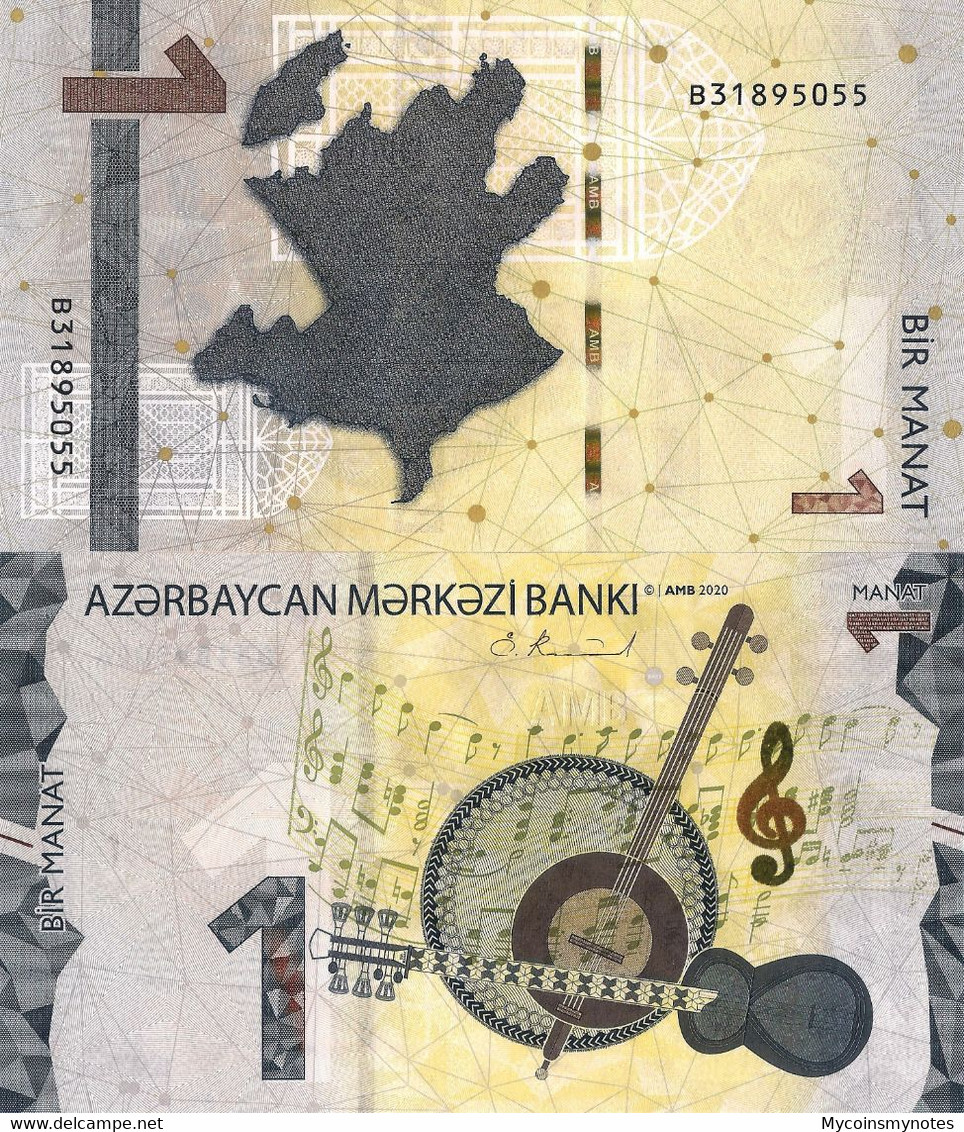 AZERBAIJAN, 1 MANAT, 2020, Pick New, UNC - Azerbaïjan