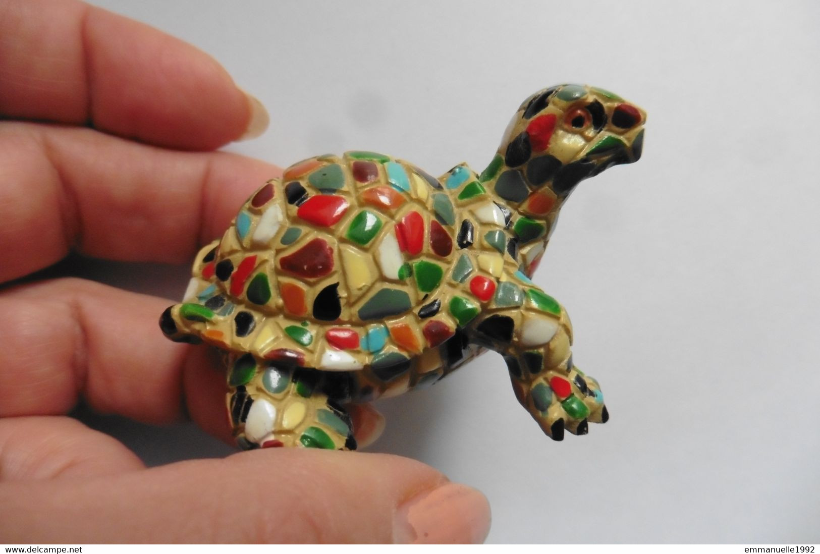 Figurine Décoration Tortue En Céramique écailles Multicolores Façon Mosaïque - Animals