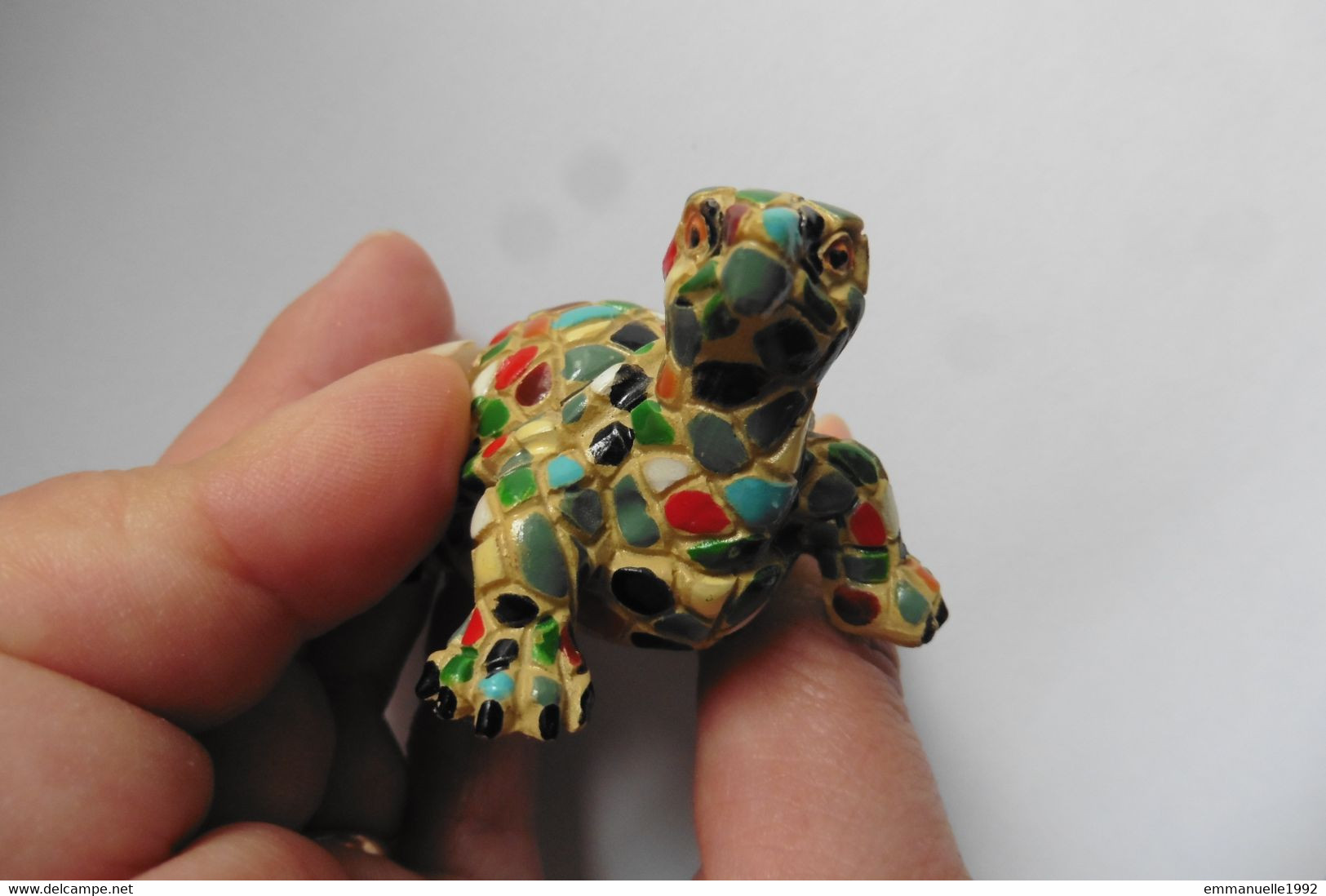 Figurine Décoration Tortue En Céramique écailles Multicolores Façon Mosaïque - Animaux