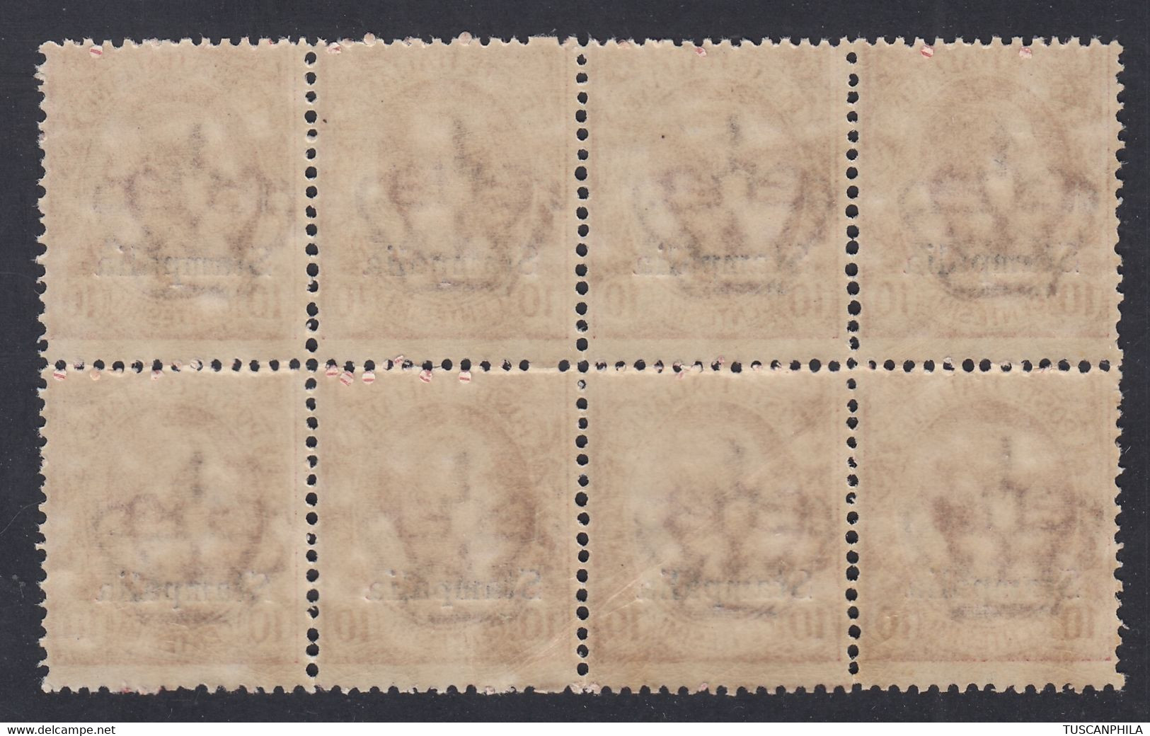 1912 Blocco Di 8 Valori BdF Sass. 3 MNH** Cv 40 - Aegean (Stampalia)