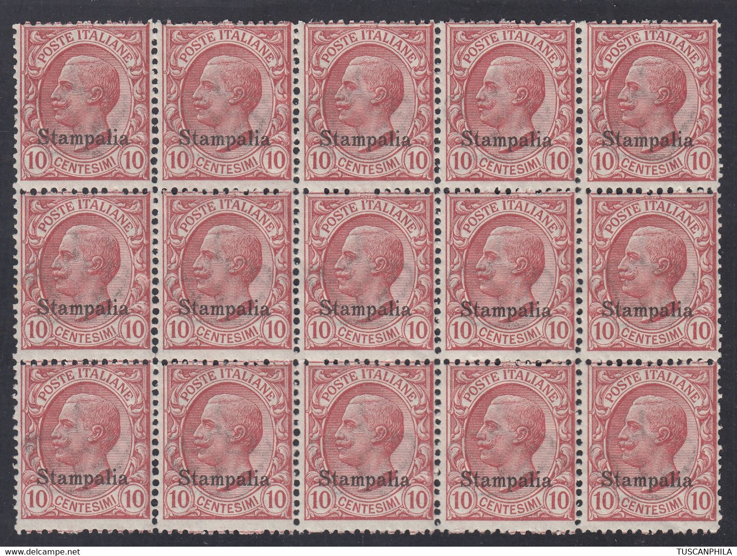 1912 Blocco Di 15 Valori Sass. 3 MNH** Cv 75 - Ägäis (Stampalia)