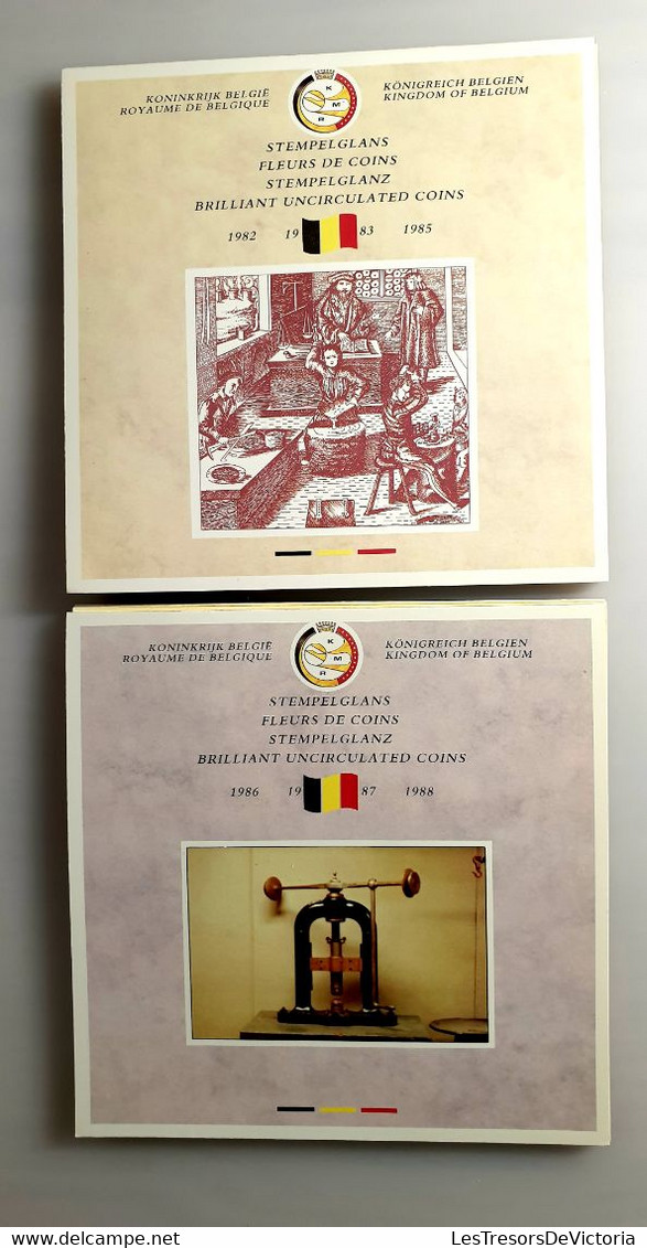 Fleurs De Coins - 1982 - 1988 - Royaume De Belgique - FDC - Brilliant Uncirculated Coins - Stempelglans - Stempeglanz - FDC, BU, BE & Muntencassettes