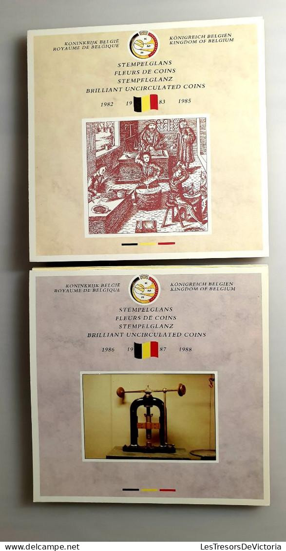 Fleurs De Coins - 1982 - 1988 - Royaume De Belgique - FDC - Brilliant Uncirculated Coins - Stempelglans - Stempeglanz - FDC, BU, BE & Muntencassettes