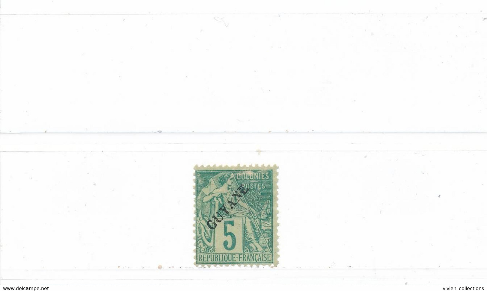 Guyane Timbre Type Alphée Dubois N° 19 Neuf (*) Très Léger Pelurage En Haut - Used Stamps