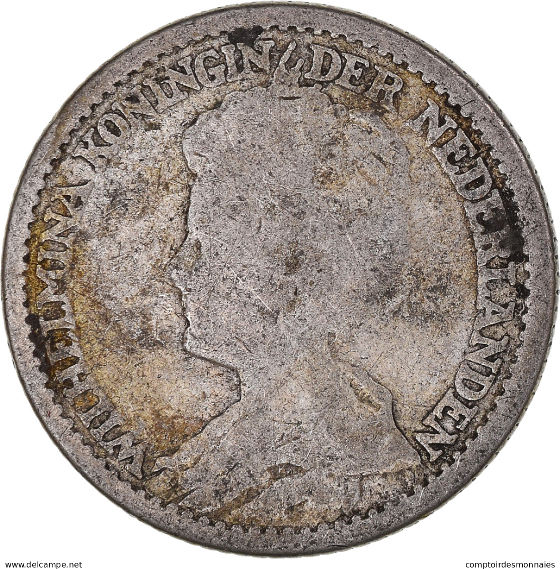 Monnaie, Pays-Bas, Wilhelmina I, 25 Cents, 1914, Utrecht, TB, Argent, KM:146 - 25 Cent