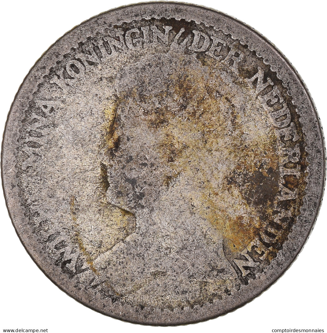 Monnaie, Pays-Bas, Wilhelmina I, 25 Cents, 1910, Utrecht, TB, Argent, KM:146 - 25 Centavos