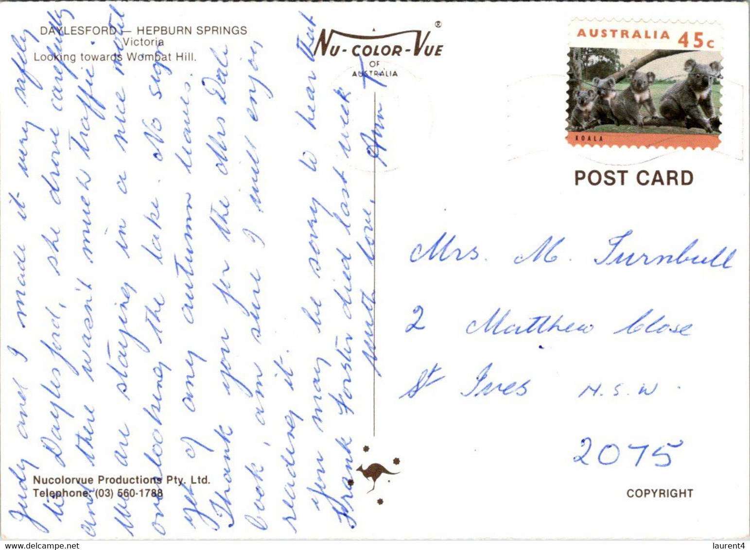 (5 H 34) (P/F)  Australia - VIC - Hepburn Springs (with Stamp) - Grampians