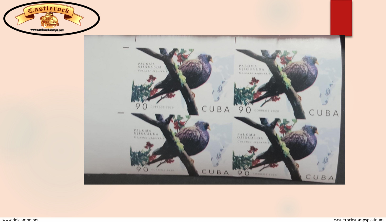 O) 2020 CUBA, CARIBBEAN, IMPERFORATED, BIRD, PIGEON, DOVE, PALOMA OJIGUALDA, COLUMBA ARQUATRIX, LESS CONCERN IN THE CONS - Imperforates, Proofs & Errors