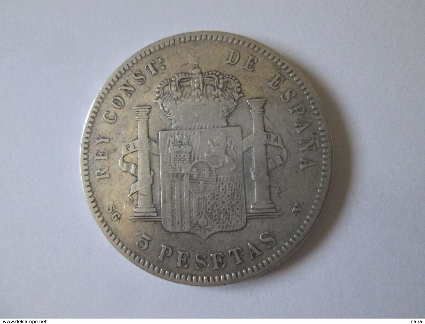 Spain 5 Pesetas 1898 Silver.900 Coin - Münzen Der Provinzen