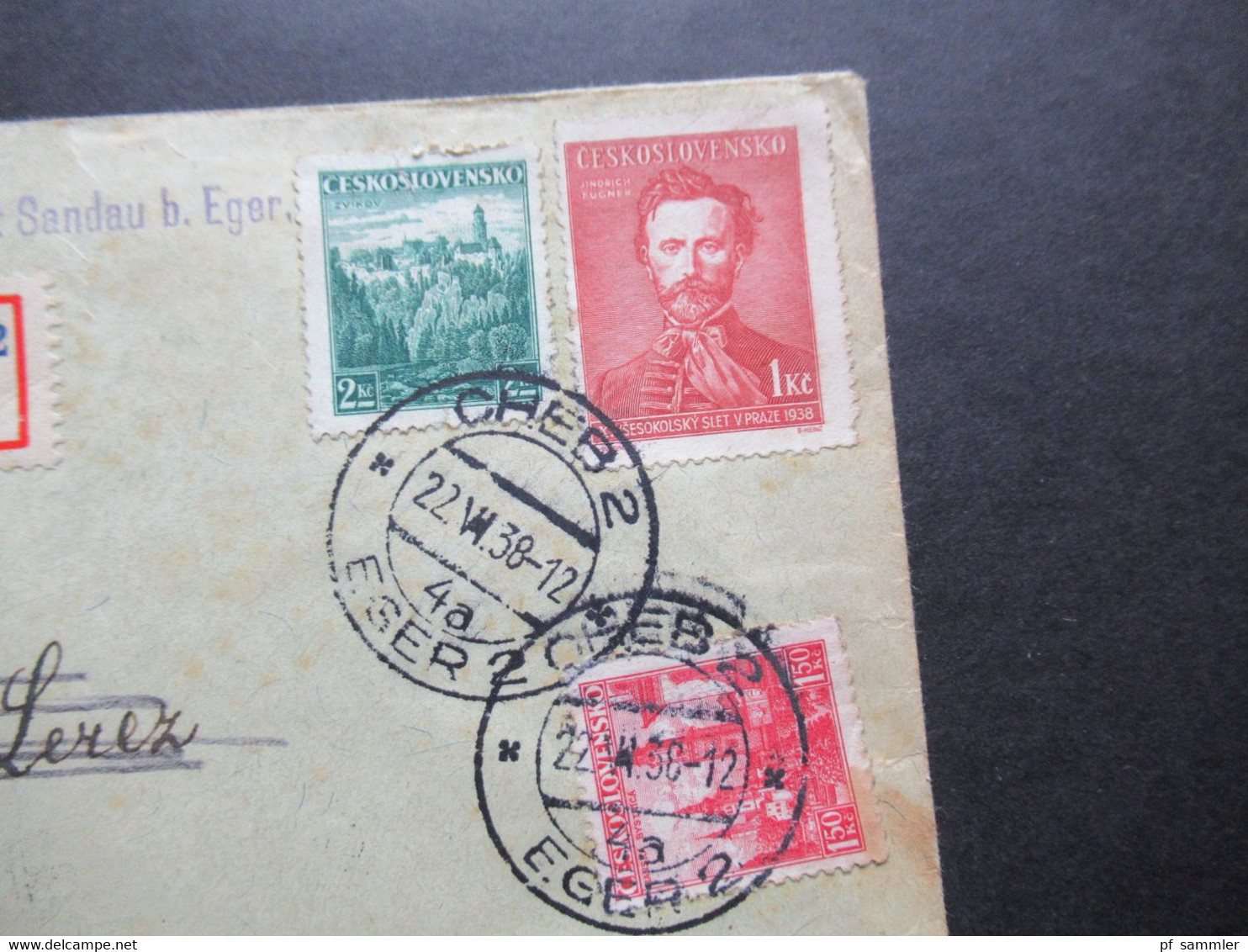 CSSR 1938 Remboursement / Nachnahme / Einschreiben Cheb 2 - Eger 2 Nach Königsberg Abs: Pfarramt Maiersgrün Post Sandau - Lettres & Documents