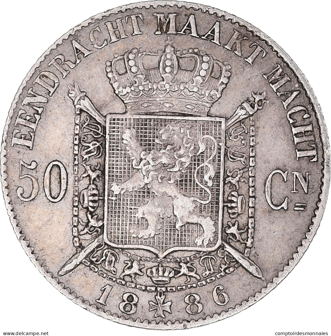 Monnaie, Belgique, Leopold II, 50 Centimes, 1886, Bruxelles, SUP, Argent, KM:27 - 50 Cents