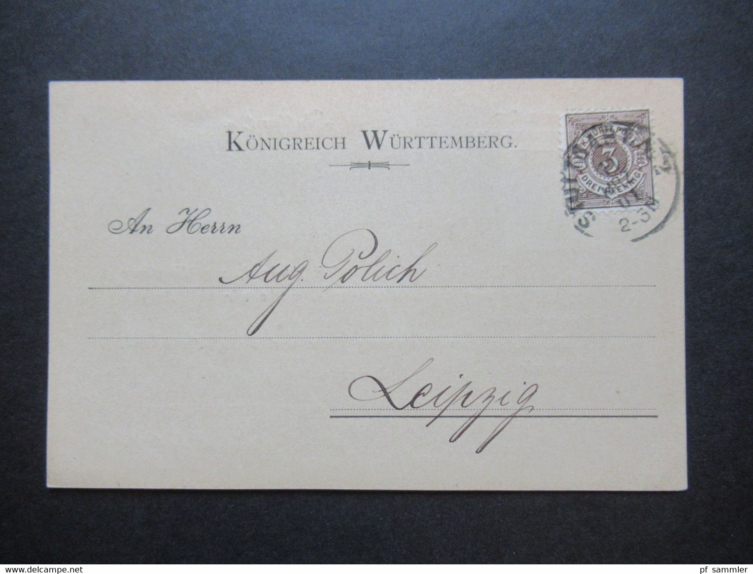 AD Württemberg 1901 Bedruckte PostkarteE. Heyge & Co. Mechanische Tricotwaren Fabrik  Empfang Der Wertsendung - Briefe U. Dokumente